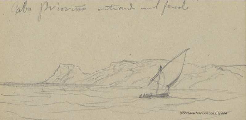 Dibujo sobre papel. Lápiz de grafito. 74 x 137 mm